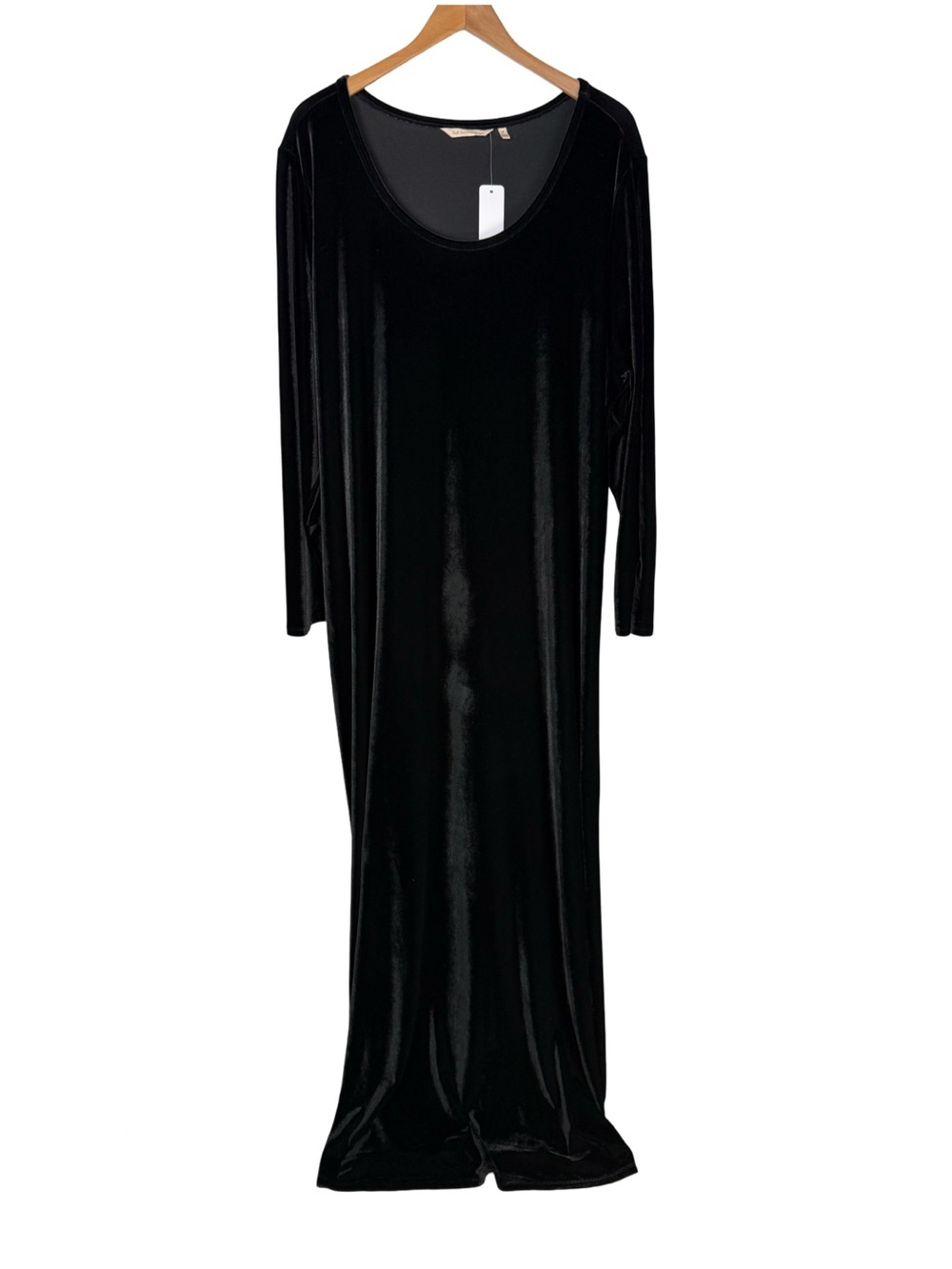 Soft Surroundings Santiago Black Velvet Maxi Dress Long Sleeve Size 3X NWT - Picture 4 of 8